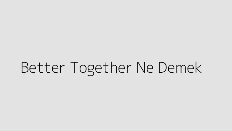 Better Together Ne Demek