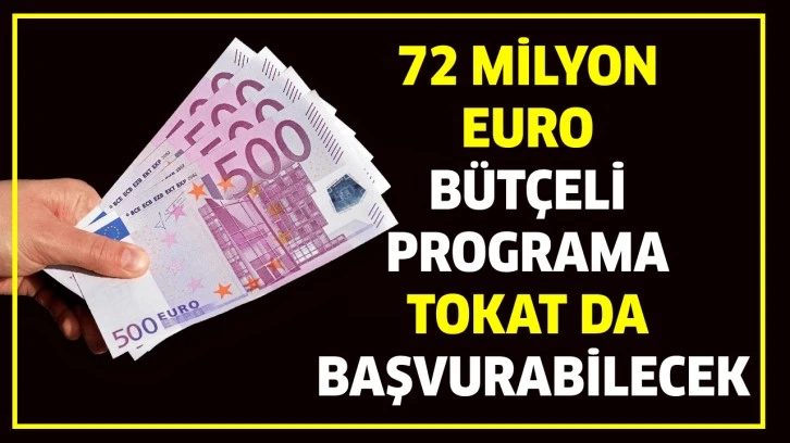 72 MİLYON EURO BÜTÇELİ PROGRAMA TOKAT DA BAŞVURABİLECEK