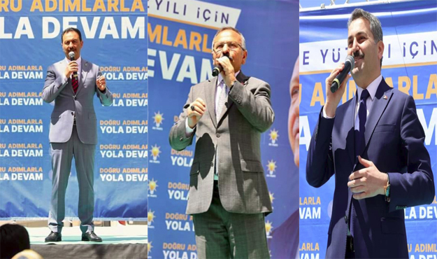 Ak Parti Milletvekili ve Adayı Yusuf Beyazıt,Cüneyt Aldemir ve Tokat Belediye Başkanı Eyüp Eroğlu Sulusaraydaki Seçim Mitingine Katıldı
