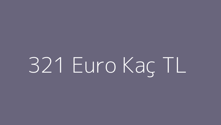 321 Euro Kaç TL? 321 Euro € Ne Kadar? Güncel