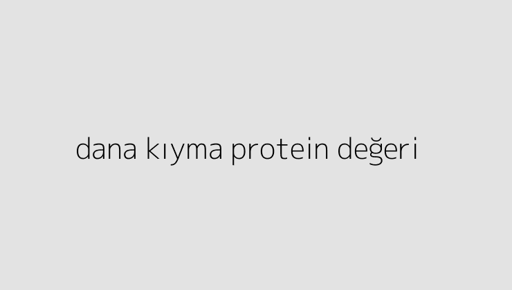 dana kıyma protein değeri