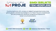 Ak Parti Tokat Belediye Başkan Adayı Eyüp Eroğlu, Cumhuriyetin 101. yılında Tokat için 101 yeni projesini tanıttı