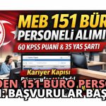MEB’den 151 Büro Personeli Alımı: Başvurular Başladı!